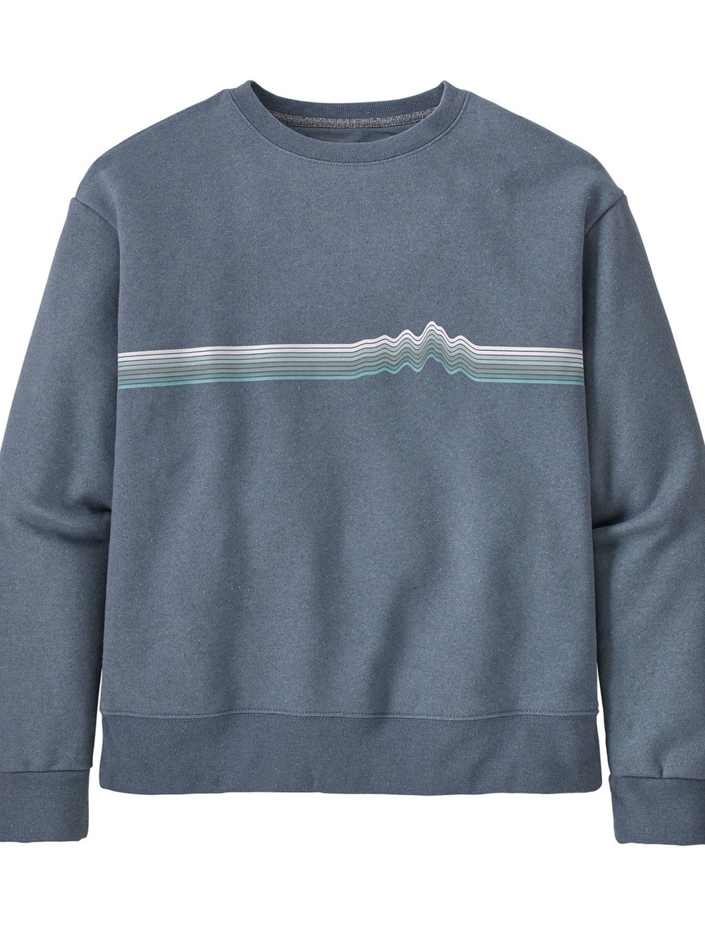 🏔️ Patagonia Women’s Ridge Rise Stripe Uprisal Crew Sweatshirt Gray Blue M